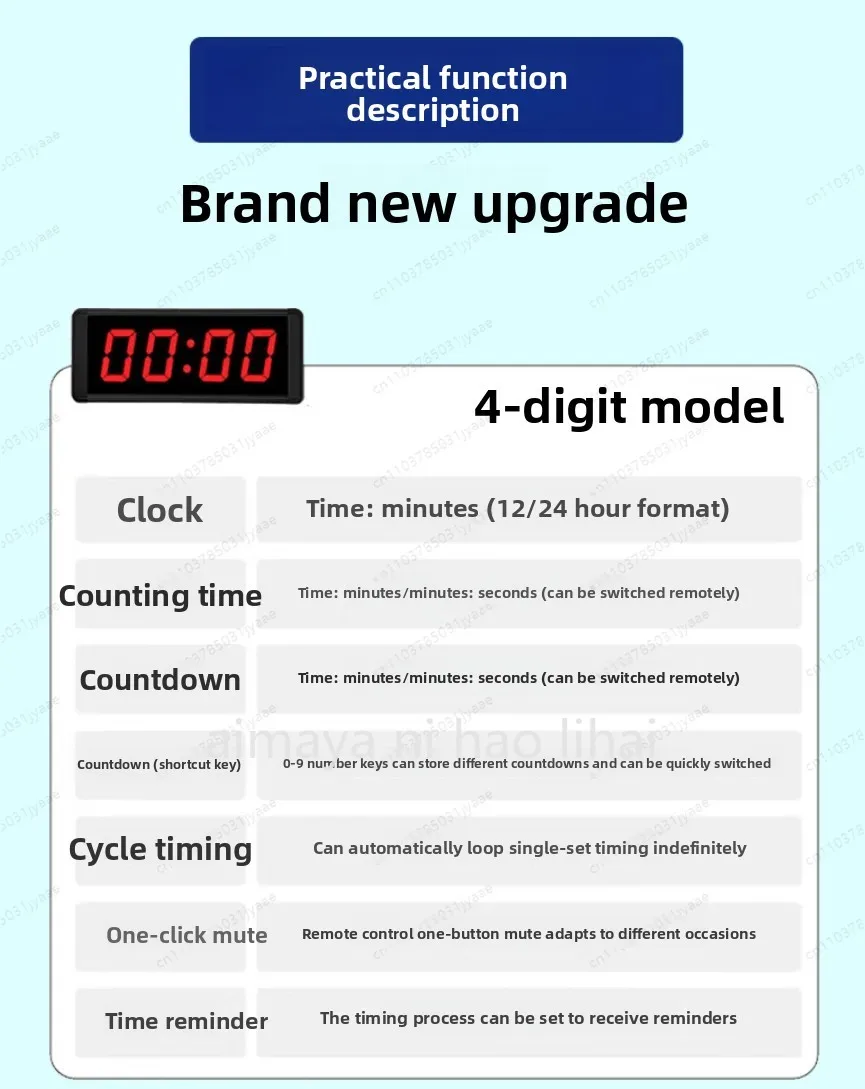 LED Pat Pressure Timer Competition Single-sided Charging Screen Countdown Hand Pat Training Conference Debate Speech Competition