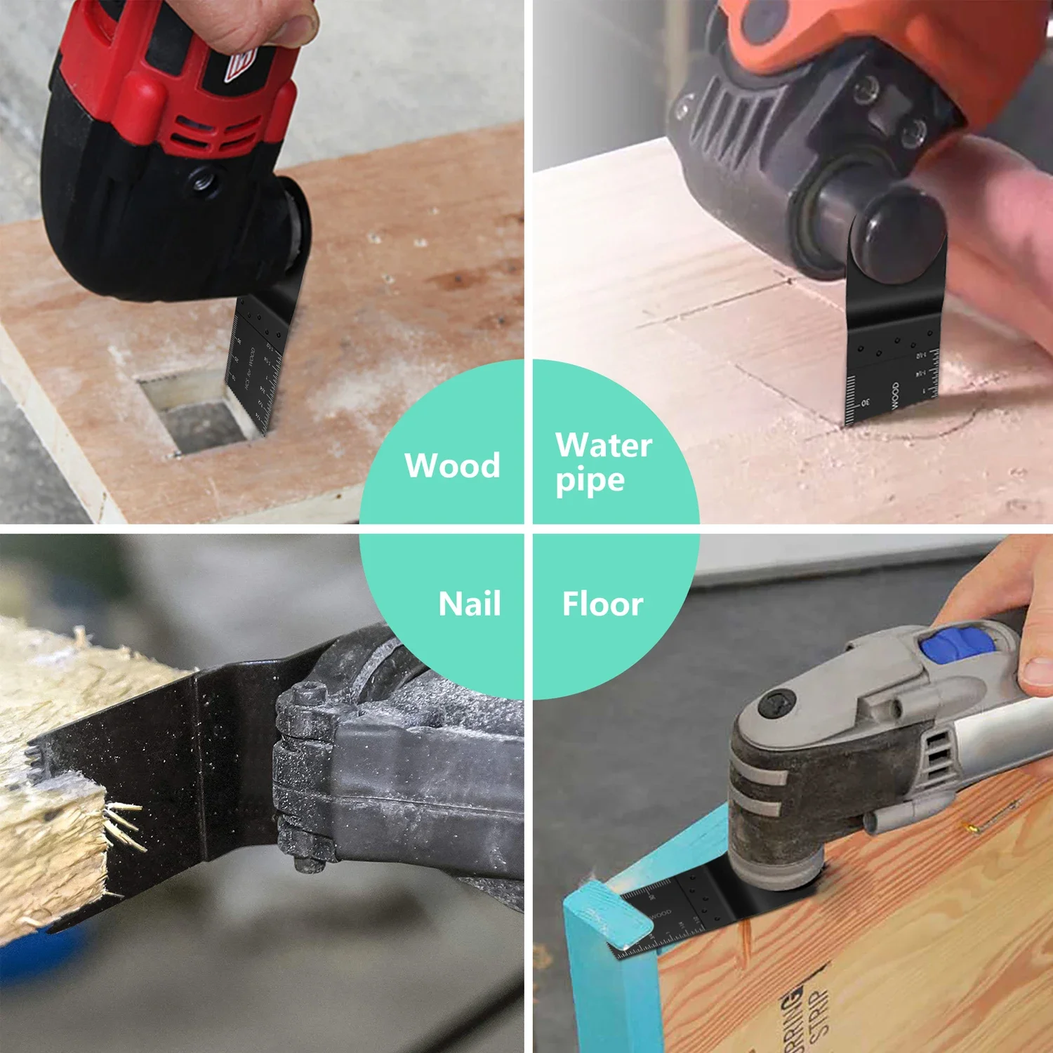 Oscillating Saw Blades Fast Fit Mixed Blades Oscillating Saw Blade Kit Multitool Blades for Metal, Wood, Plastic, MDF & More