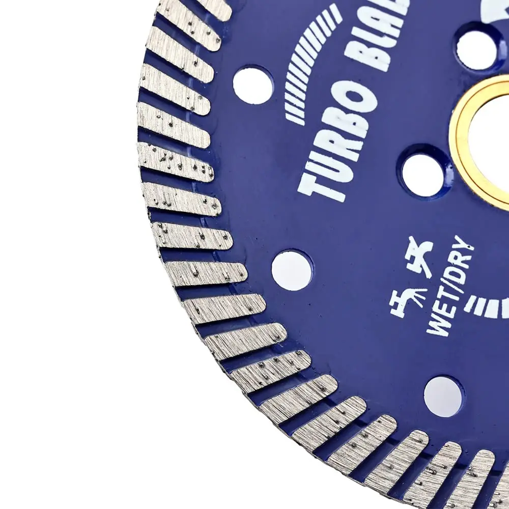 115mm-180mm Sintered Diamond Continuous Rim Turbo Blade Granite Blade for Granite Marble Porcelain Tile Wet/Dry Cutting