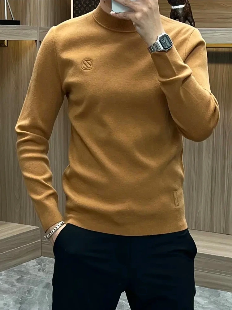 

Comfortable Knitted Men's Sweater round Ne Base Layer Faionable All-Match Trendy Autumn Winter New Arrival Slim Fit Casua...