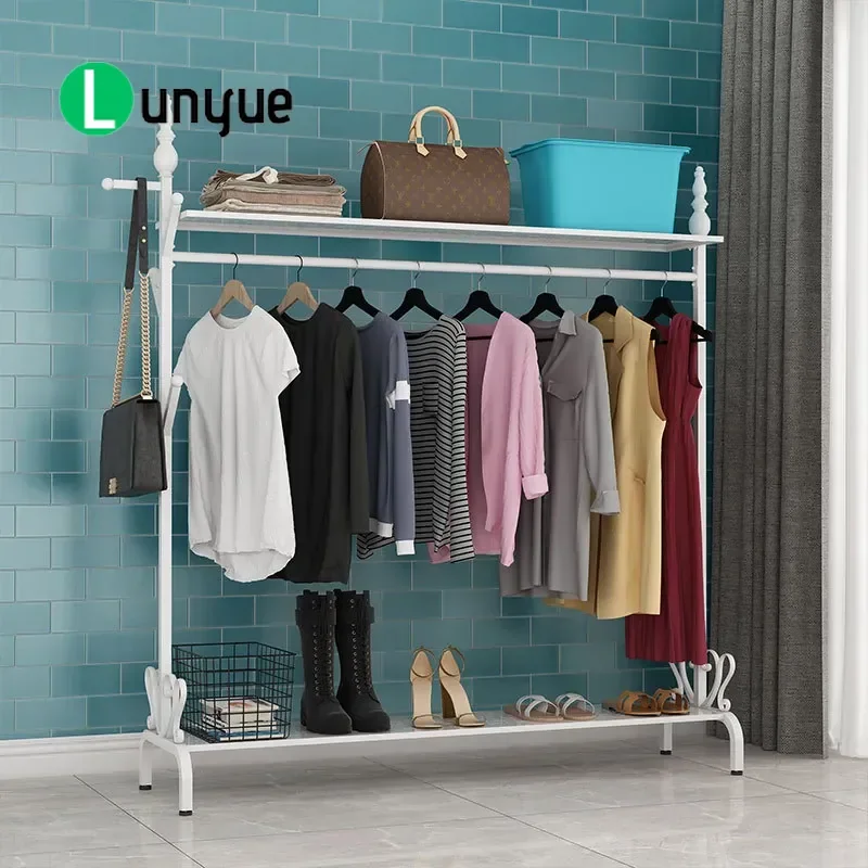 Nordic Modern Floor to Ceiling Coat Rack Space Saving Single Pole Clothes Drying Hanger for Bedroom Simple Creative Design