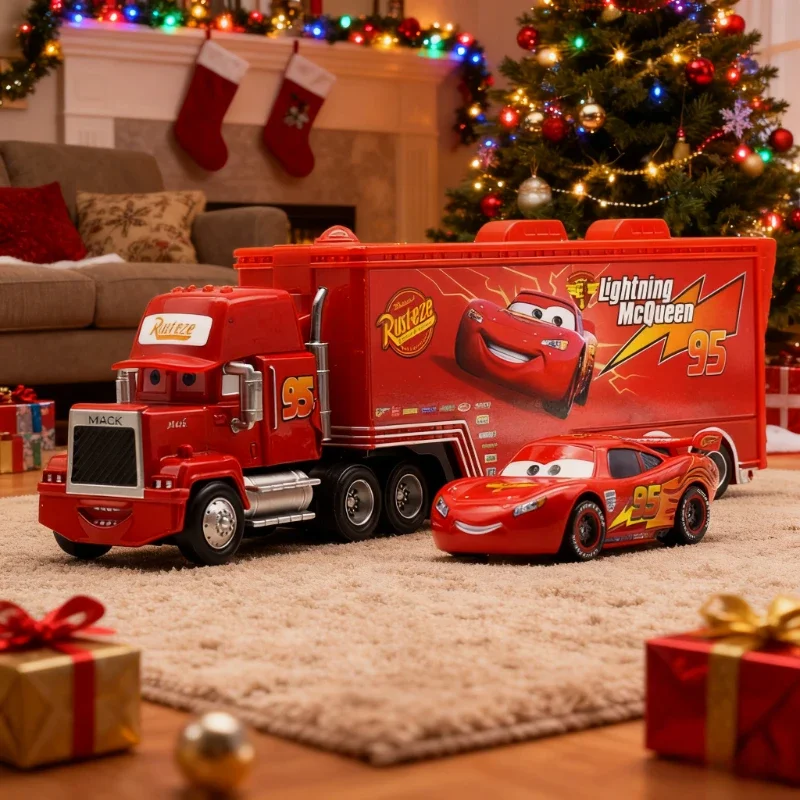 Nuevo Set de Autos y Camiones de Disney Pixar 2025, Lightning McQueen, Tío Mike, Camiones Modelo, Auto de Carreras, Regalo de Navidad y Año Nuevo para Niños
