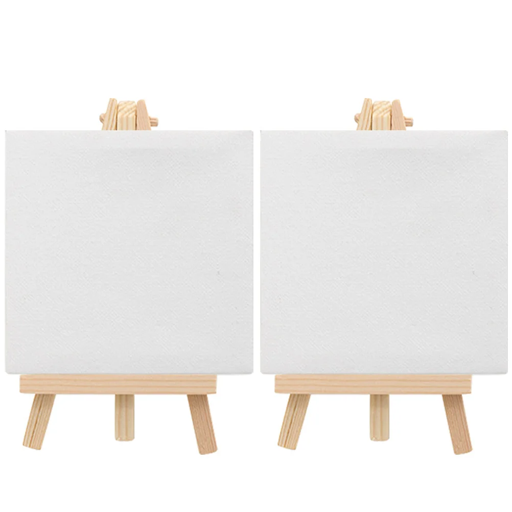 

2 set Multi-Function Mini Canvas Painting Easel Set Stretched Canvas Panels For Diy Craft Supply Triangle Stand Decorative Art