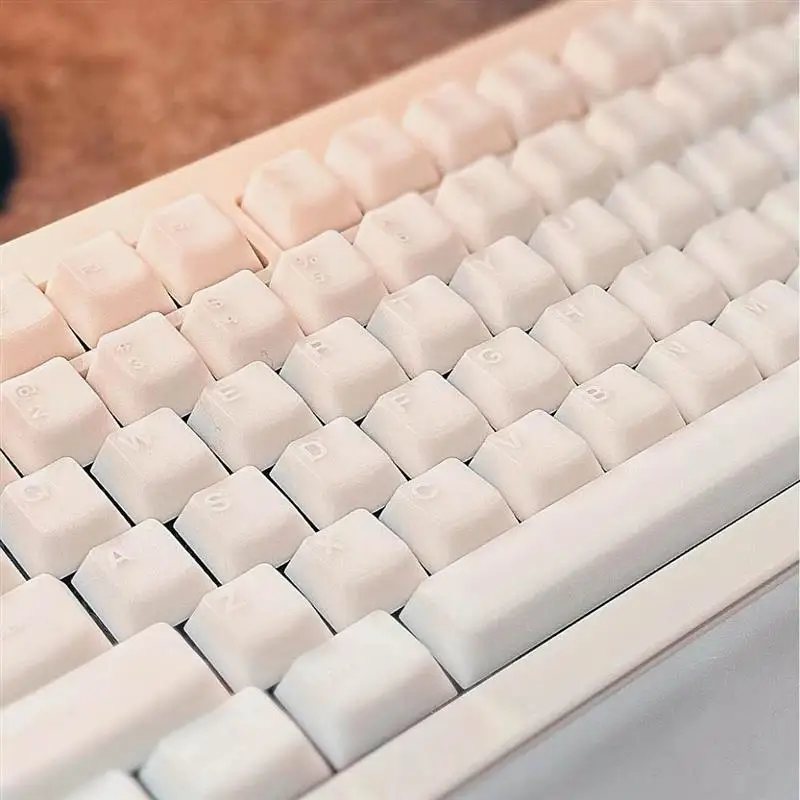 114 Keys Marble Themed Keycaps Double Shot PBT Keycaps Milk White Translucent Cherry Profile Keycap for MX Switch Gamer Keyboard