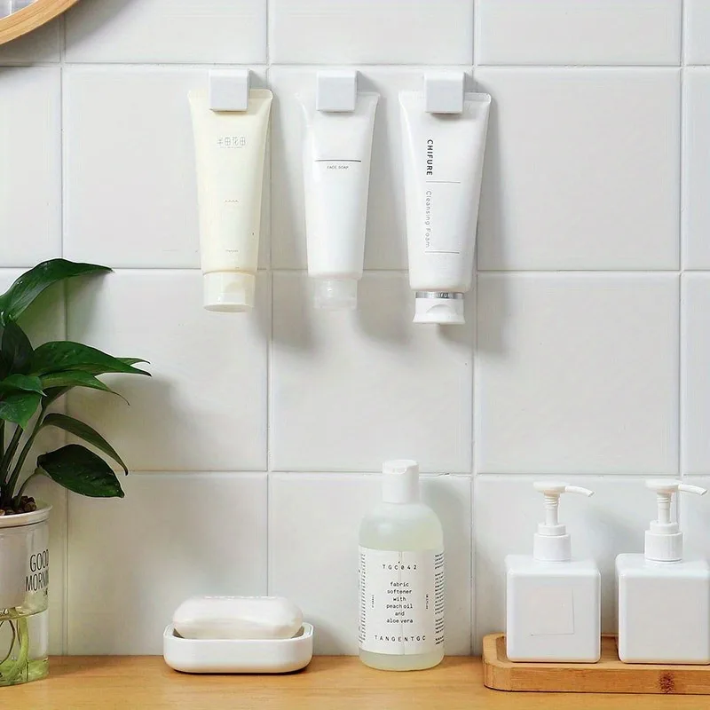 Punch-free Toothbrush Holder Wall-mounted Toothpaste Holder Storage Rack Holders Organizer Bathroom Accessories image 3