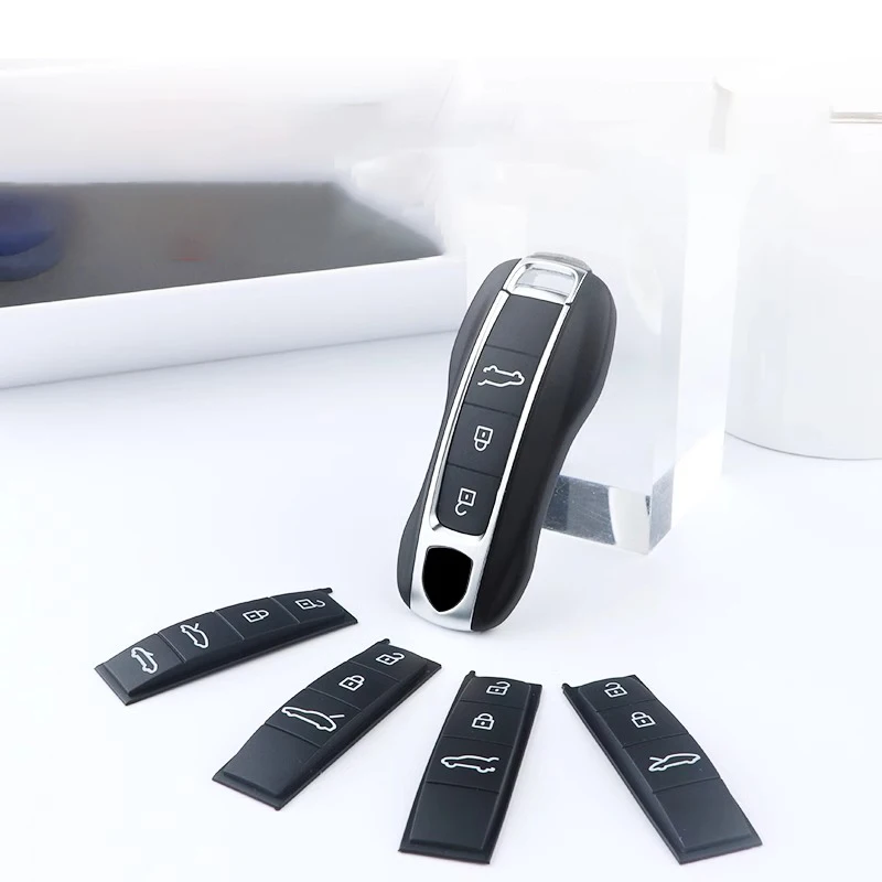 Étui pour clé de voiture en caoutchouc, pour Porsche Panamera Cayenne Macan Taycan Boxster 718 911, télécommande, bouton de remplacement en Silicone