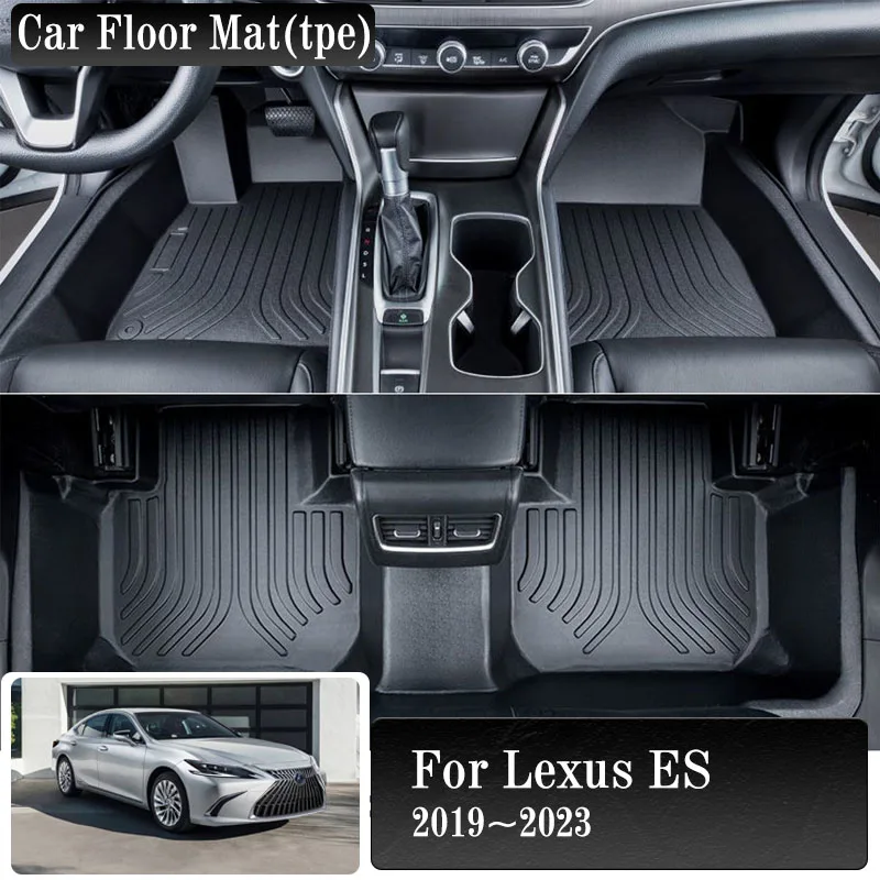 Car Floor Mats For Lexus ES 300h ES250 350 200 F Sport Hybrid 2019~2023 Waterproof Foot Cover TPE Mat LHD Carpet Car Accessories