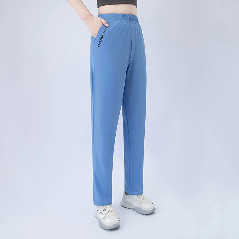 1/3-teiliges Set Damen-Hosen mit geradem Bein in Unifarbe für Frühling und Sommer, lässig, sportlich, bequem und modisch – Detail 4