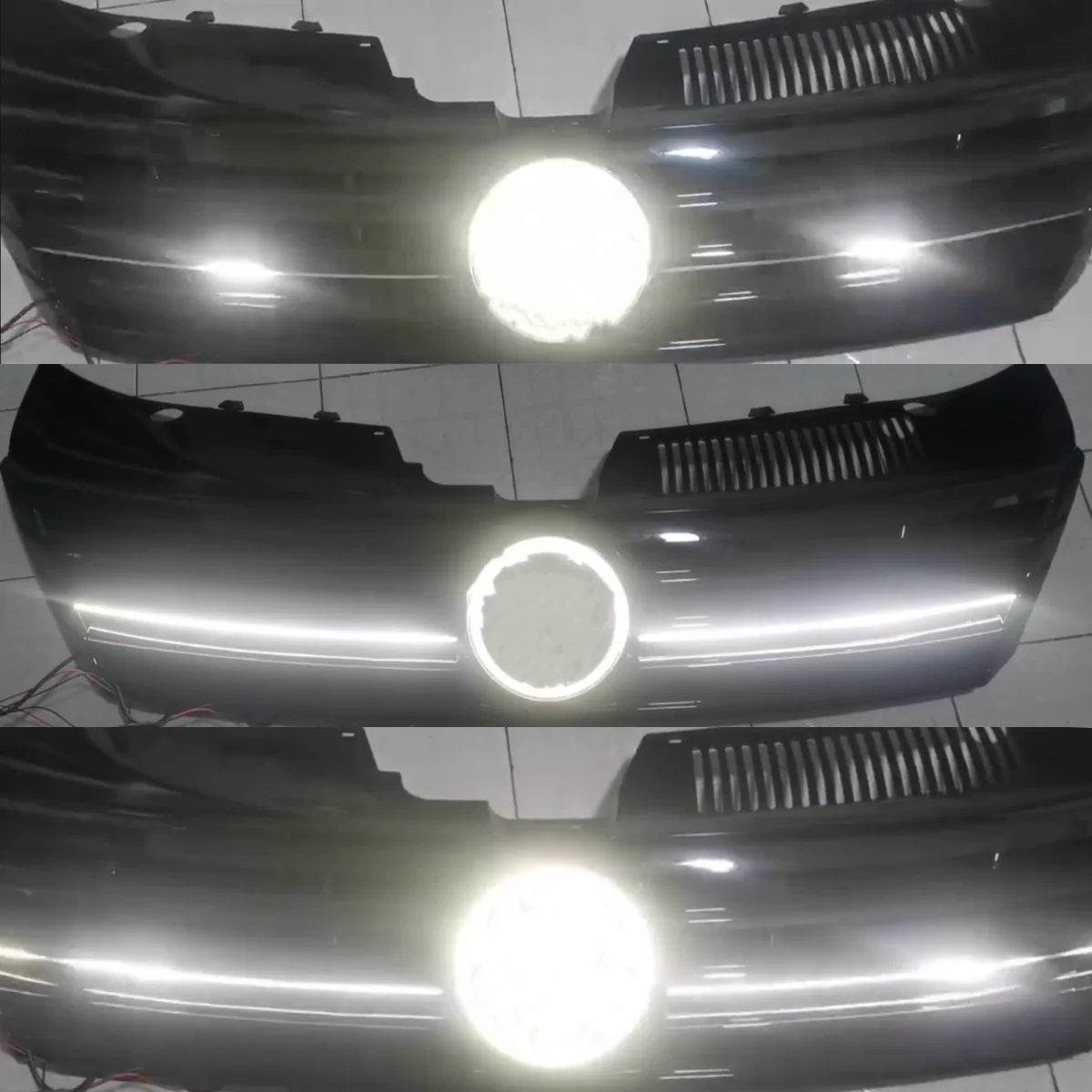 Front Bumper Mesh Single Line ligh Grille For Volkswagen VW CC Arteon 13-18 Black Warrior style Grill With Dynamic Running Light