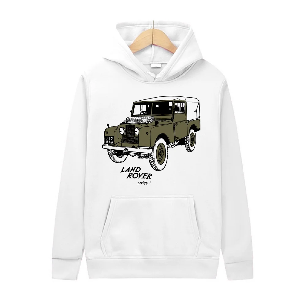 Men\'s Hoodie Wool Sweatshirt Land Cars Rover 90 Series Army Car Men Pullover Thickened Hoodie Class Sweater Sports Couple Hoodie