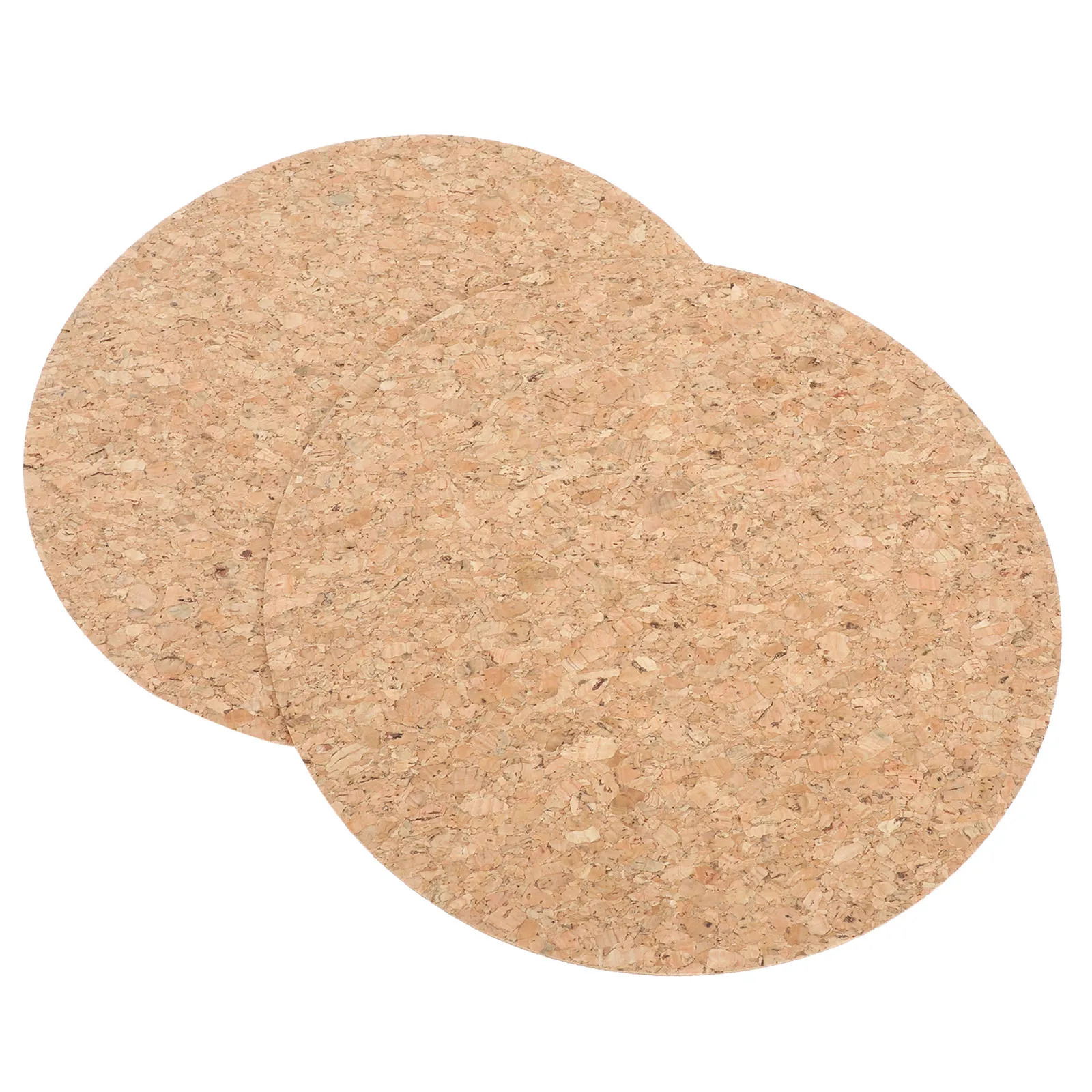2Pcs Natural Cork Mouse Pad Wear-Resistant Moisture-Proof Anti-Fouling Double-Sided Round Mouse Mat for Gaming Office Work