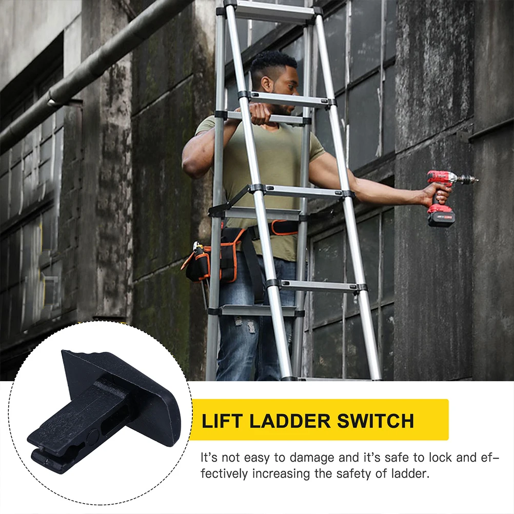 12 Pcs Extendable Ladder Switch Black Folding Parts Telescoping Button PP Material Construction Tools Wear Resistant Durable