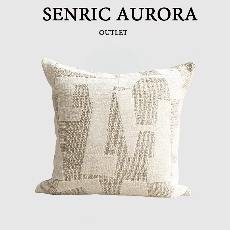 

Design Luxury Cushion Cover 30x50 45x45 50x50cm Beige Geometric Square Pillowcase For Home Hotel Bed Living Room Sofa