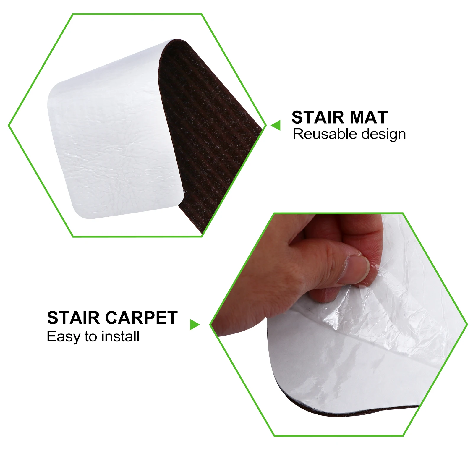 

2pcs Treads Mat Self-Adhesive Non-Skid Stair Mats For Home Step Protection Anti-Slip Noise Reduction Washable Heavy Duty