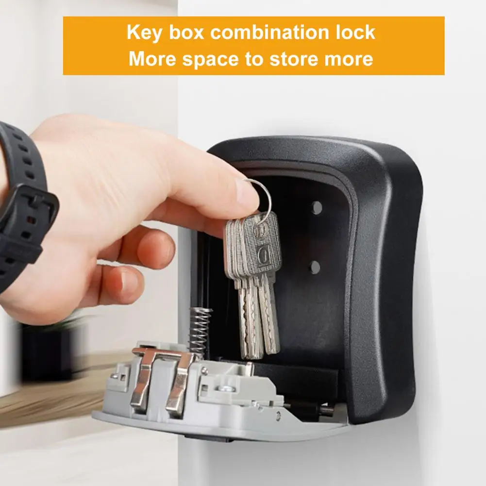 Password Key Lock Box Doorway Large Capacity High Strength Security Non-breakable 4 Digit Combination Password Lock Safe