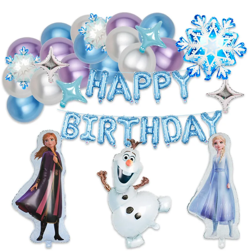 Disney Frozen Elsa Anna Theme Balloons Decor Baby Shower Girl Birthday Party Frozen Foil Balloon Olaf Snowflake Aluminum Ballons