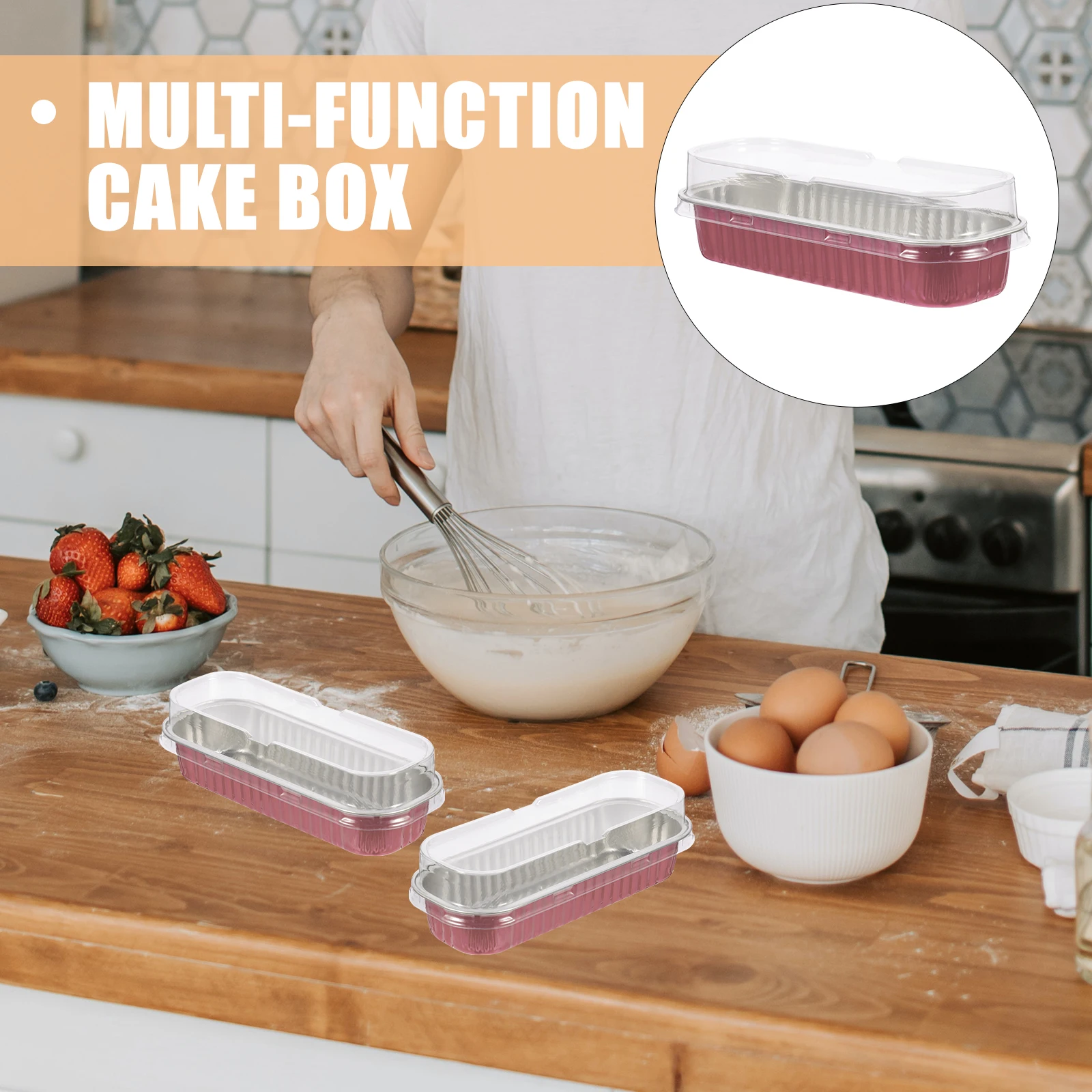 

30 Pcs Aluminum Foil Cake Box Transport Container Rectangular Carrier Takeaway Boxes Packing Supplies Paper Cup