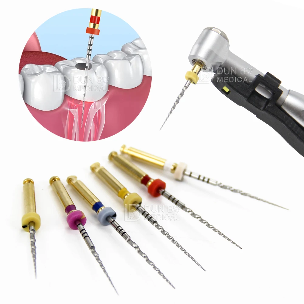 

30 шт./5 комплектов, золотые эндо-роторные суперфайлы, стоматологические файлы для корневых каналов, золотые эндодонтические файлы, никель-титаиновый инструмент, стоматология