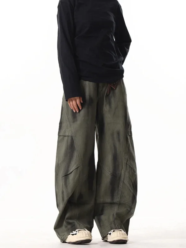 

Мужские брюки в стиле ретро с американским дизайном, свободные, прямые, широкие, летние, тонкие, повседневные, длинные, рабочие, свободного кроя