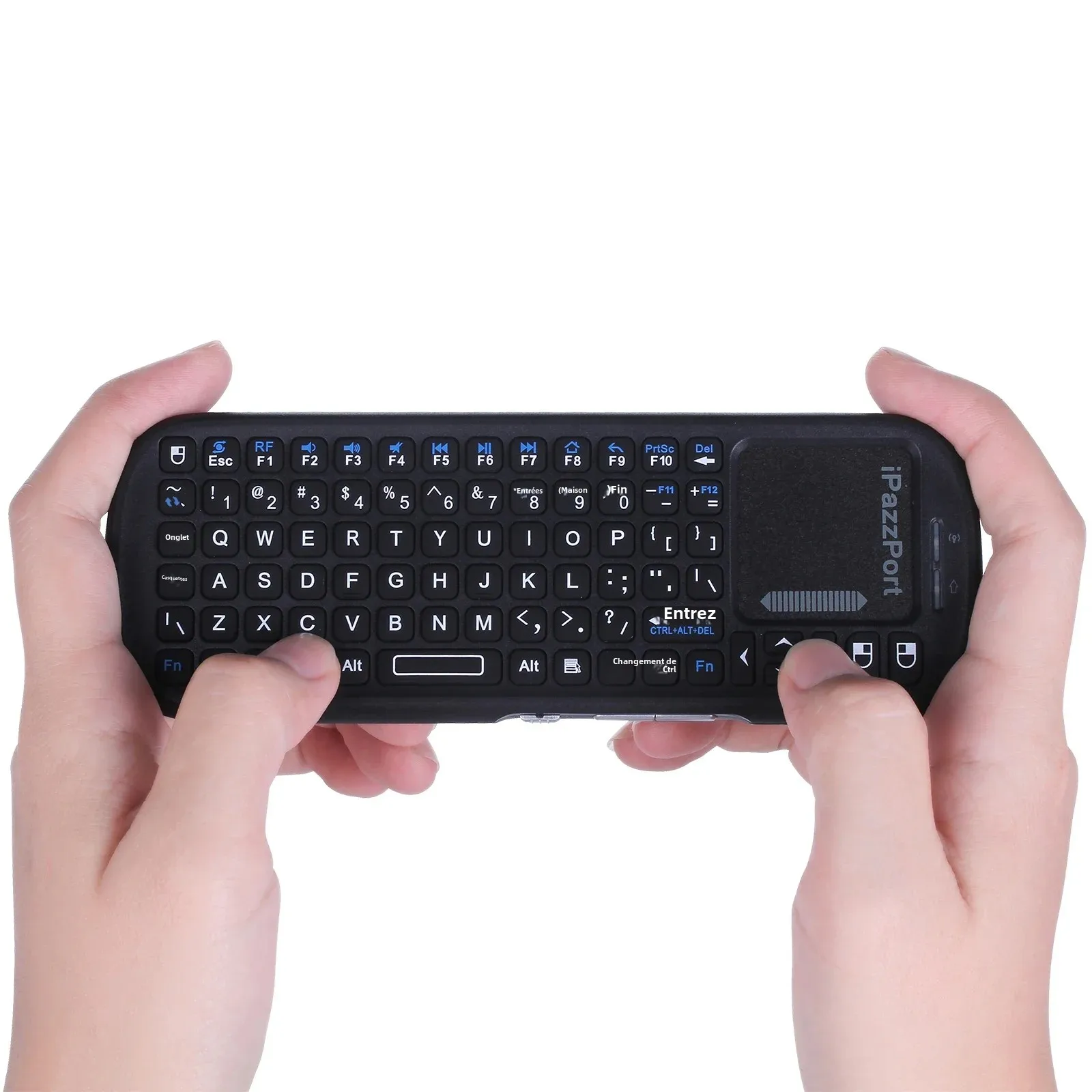 IPazzPort Mini clavier sans fil Bluetooth et 2,4 GHz avec combo souris et pavé tactile pour Android TV Box/PC/tablette/PS4/Raspberry Pi 3/HT