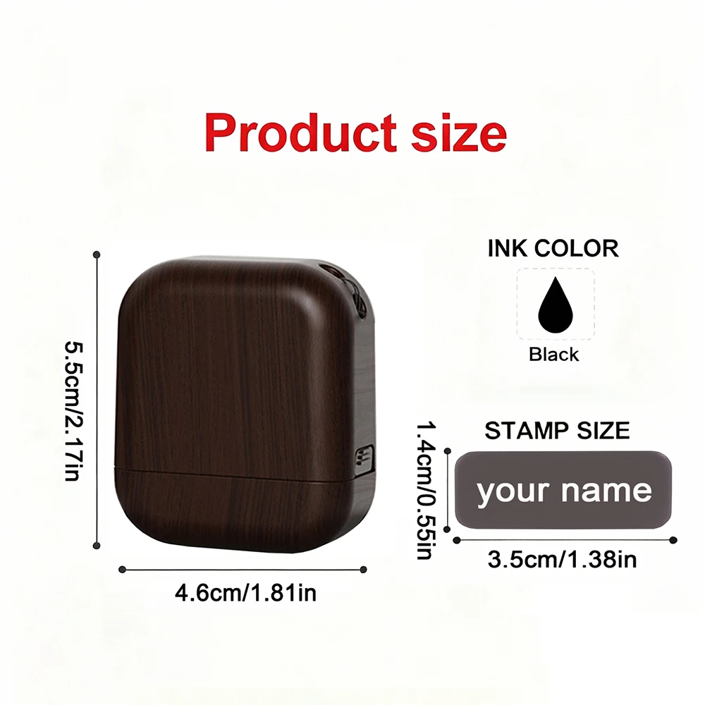Signature Custom Name Stamp Personalized Text Stamp Wood Grain Kindergarten Clothes Label Office Business Customized Name Seal