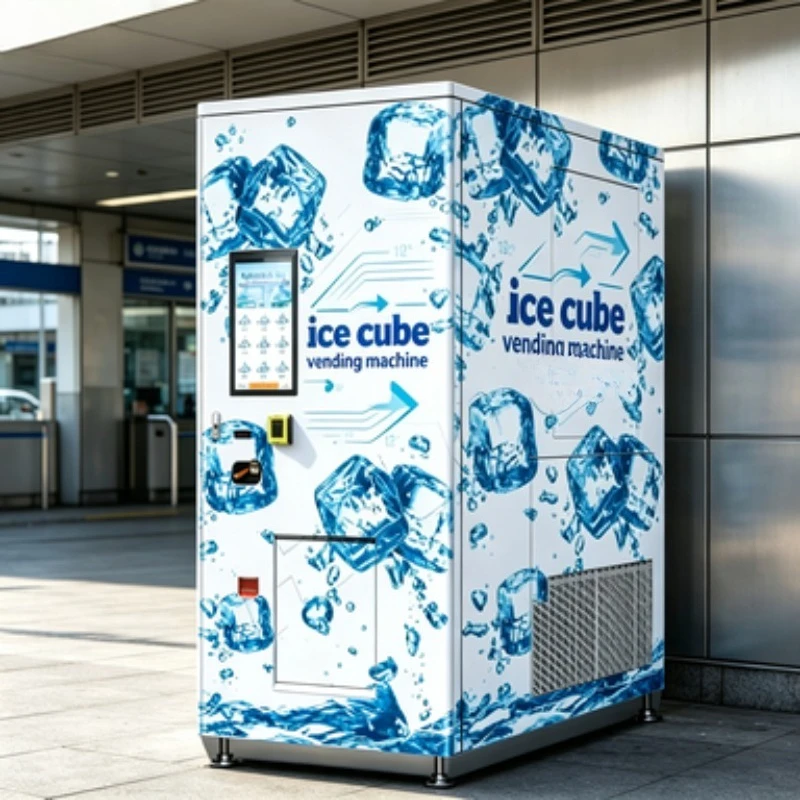 FL Customized Commercial Self Service Automatic 24 Hour Ice Cube Maker Dispenser Vending Machine Commercial