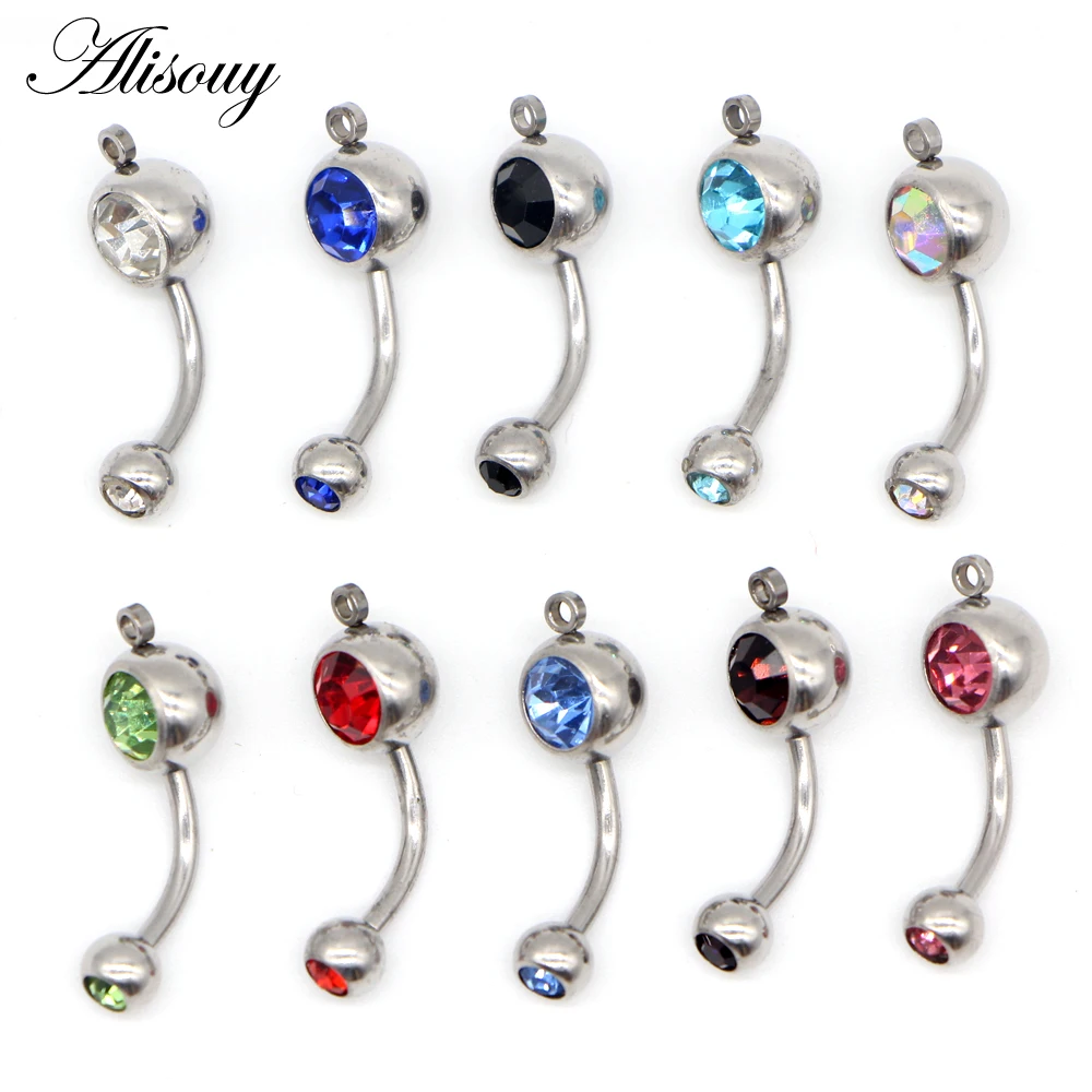 1 pc Piercing Navel Surgical Steel Single Crystal Rhinestone DIY Belly Button Rings Navel Piercing Ombligo 5/8mm Ball Nombril