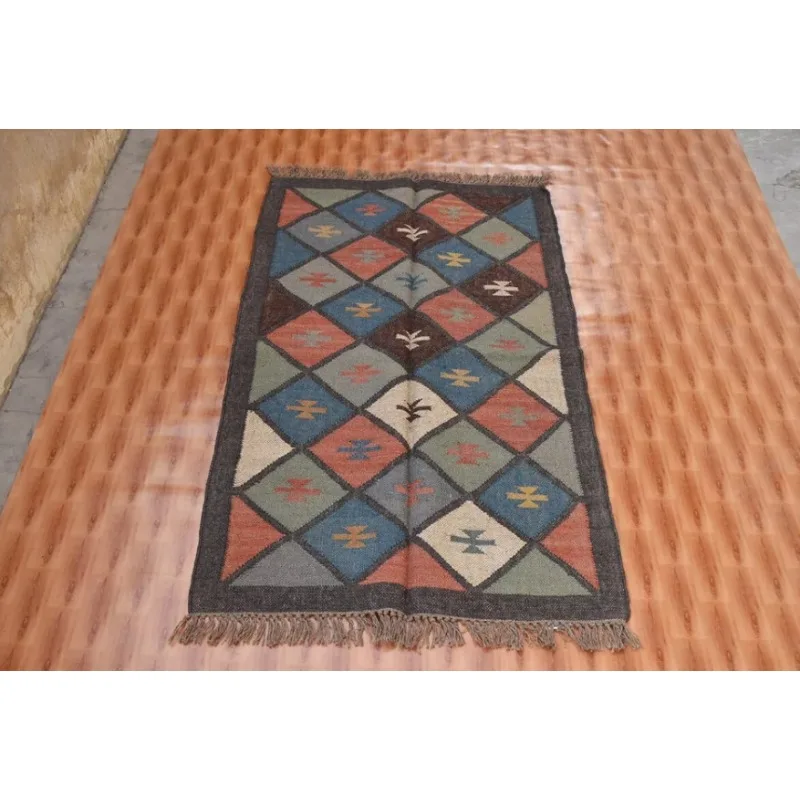 

Jute Kilim Runner Multicolor Carpet Mat Rug Outdoor Living Room Handmade Rugs