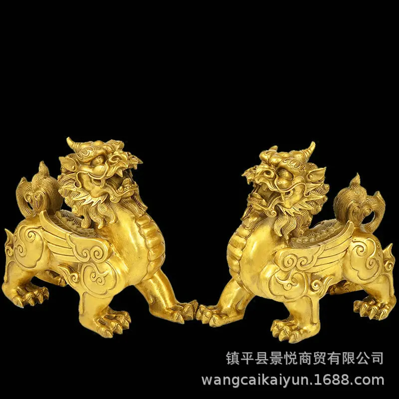 

Pair Of Copper Pixiu Ornaments For Living Room, Shop, Home, Office Decoration Crafts