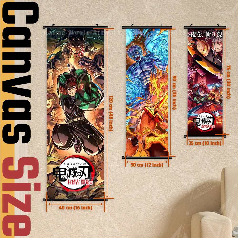 Anime decoración del hogar cuadro sobre lienzo para pared pintura colgante Kanroji Mitsuri rollos imágenes póster para Demon Slayer:Kimetsu no Yaiba