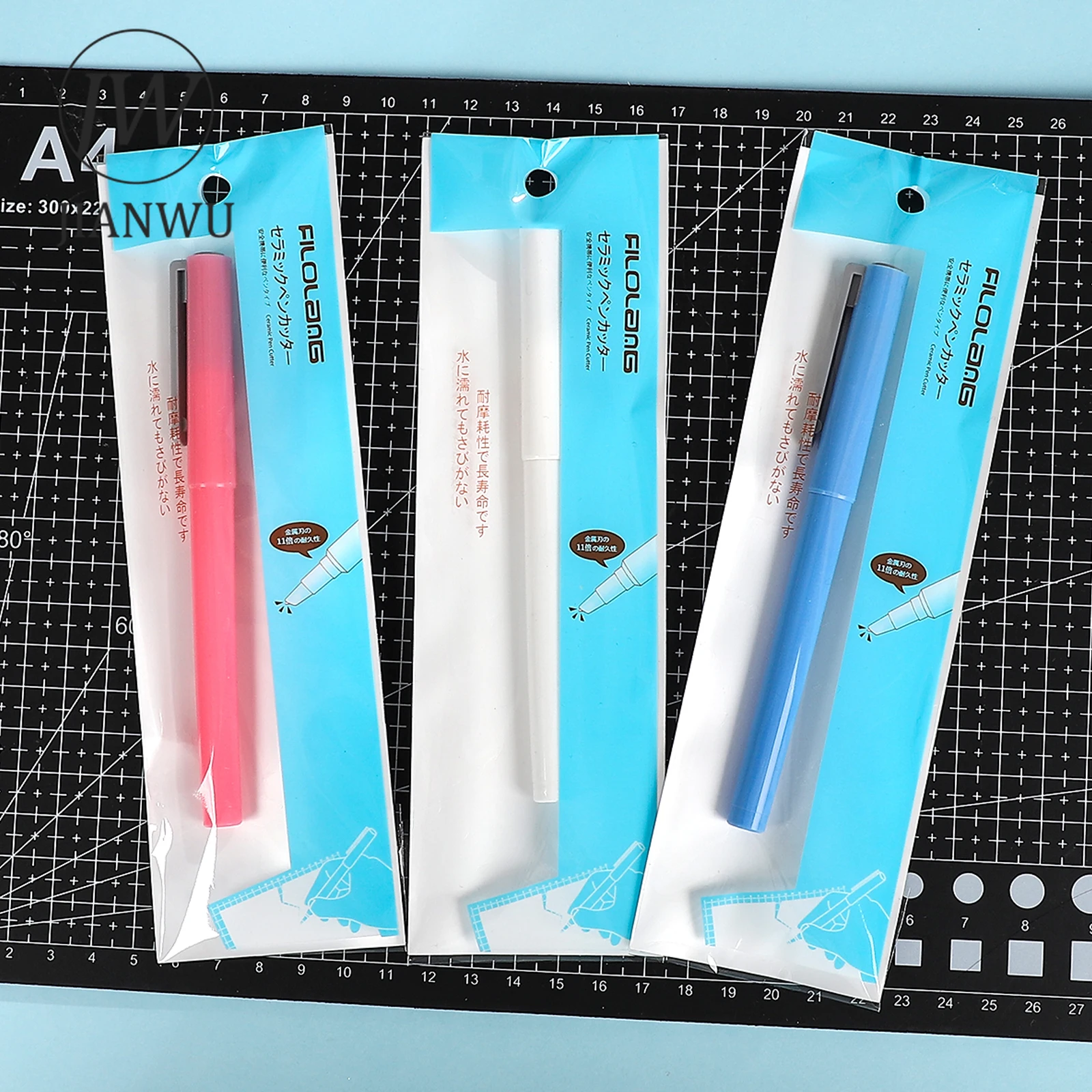 JIANWU Pen-style Ceramic Pen Sharpener Art Knife Material Collage Cutting Tools Creative DIY Journal Student Supplies Stationery