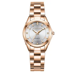 CHRONOS Women Watch Luxury Fashion Round Shape Quartz Stainless Steel Folding Strap Ladies Waterproof WristWatch CH32