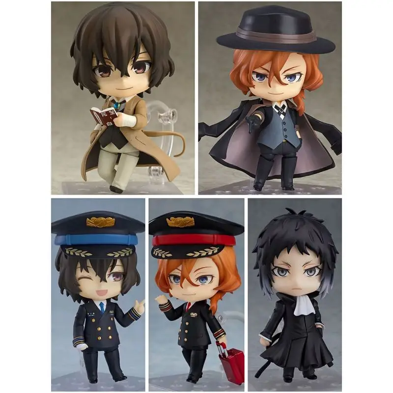 

10 см Bungo Stray Dogs Q Edition Osamu Dazai Nakahara Chuuya Аниме Фигурка ПВХ Фигурка Статуя Модель Коллекция Игрушки Подарки
