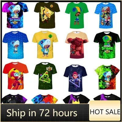 Anime Figures Cartoon Characters Summer T-shirt Boys Kids Tees Girls Cosplay Costumes T Shirt Christmas Halloween Gifts