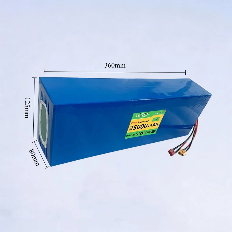 60V 25Ah 21700 16S5P Lithium Ion Battery Pack 2500W Power Tool Batteries Outdoor Backup Batteries with 50A BMS+67.2V 5A Charger