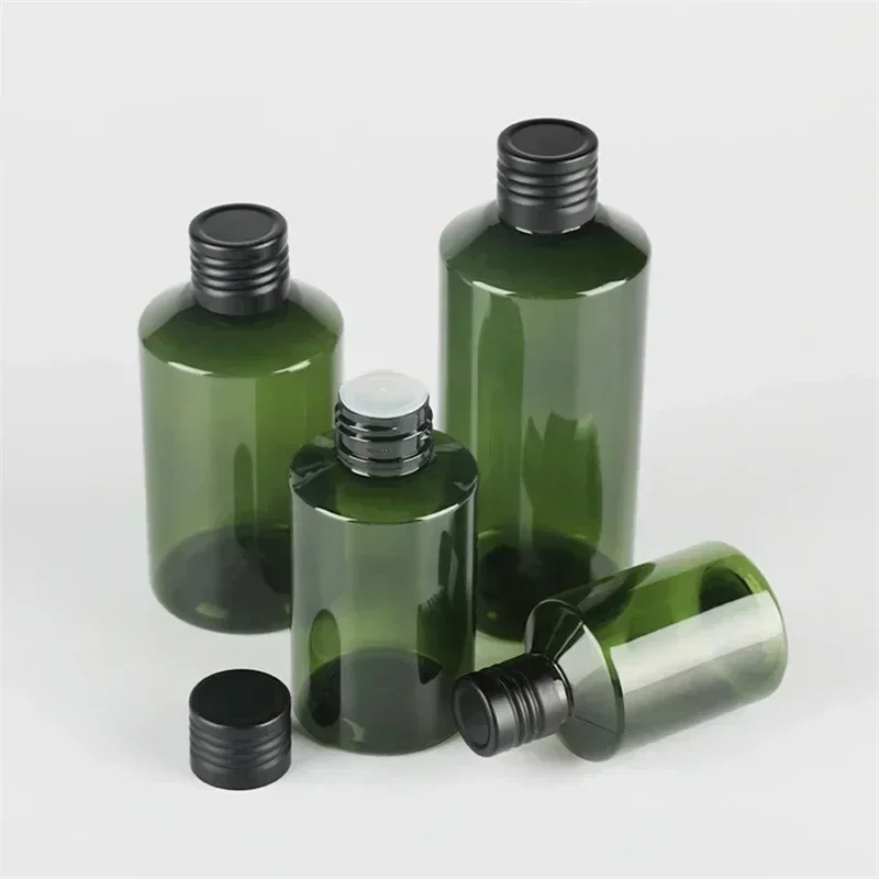 5pcs 100-250ml Light Avoiding Plastic Bottle with Aluminum Cap，Refillable Bottles for Essential Oil Perfume Liquid Wholesale