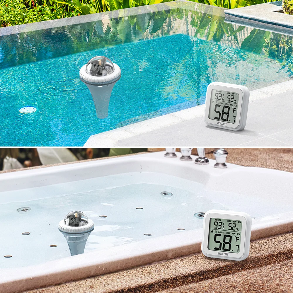 Wireless Floating Pool Thermometer, Easy Read,Digital Pool Thermometer, Indoor Temperature Humidity Monitor