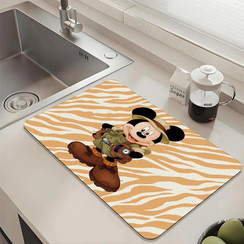 

Disney Mickey Safari Style Kitchen Drying Mat Absorbent Anti slip for Kitchen Sink