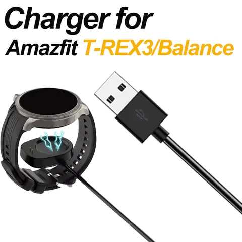 For Amazfit T-Rex 3/Balance 2/1 USB Smartwatch Charger Replacement Charger Charging Cable