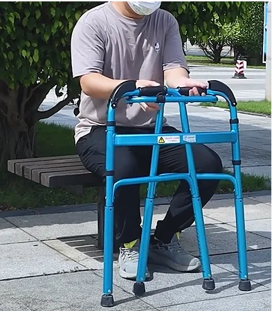 Foldable up and down stairs climbing walker, four feet telescopic, automatic height adjustment