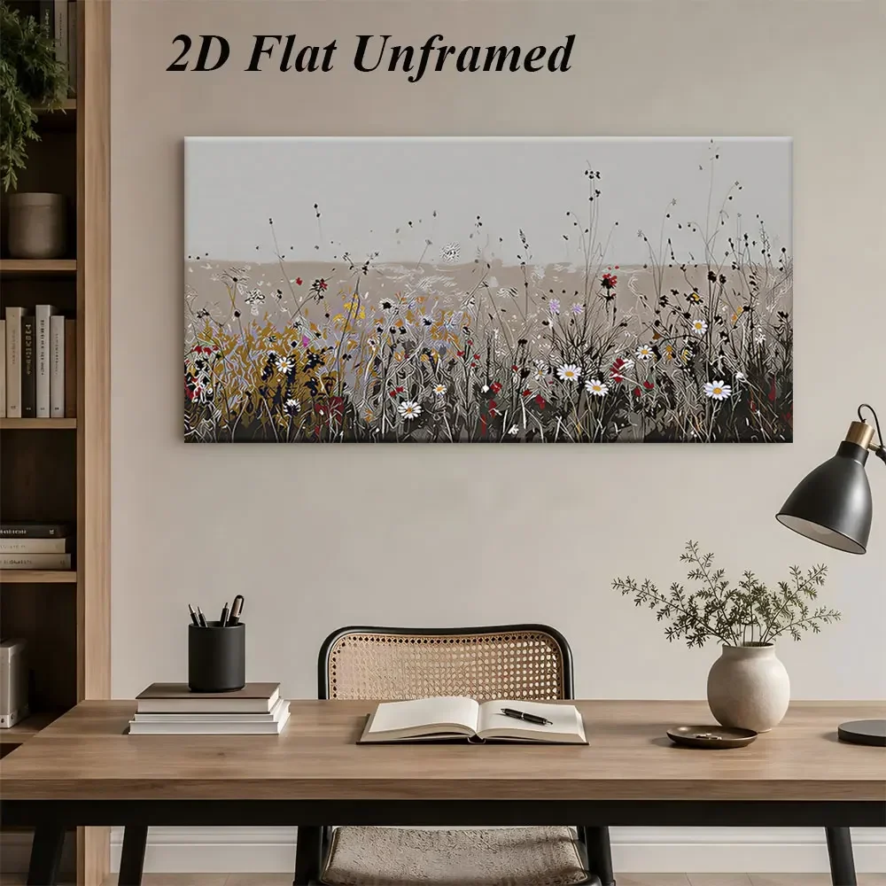 (1PC Unframe)1 piece of natural pastoral style frameless decorative painting, abstract plant flower art painting, modern minima