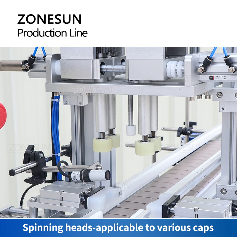 ZONESUN Servo Motor Production Line Paste Filling Screw Capping Round Bottle Labeling Machine Rotor Pump Gel Jam Honey Sauce