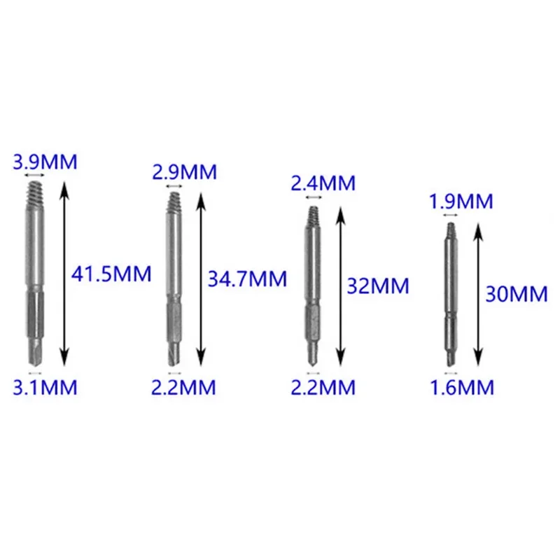 4pcs Drill Bit Broken Screw Head Extractor Repair Remover Chrome Vanadium Steel