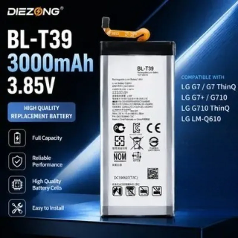 

In Stock New BL-T39 3000mAh 3.85V Mobile Phone Battery for LG G7 G7+ G7 ThinQ LM G710 ThinQ G710 Q7+ LMQ610