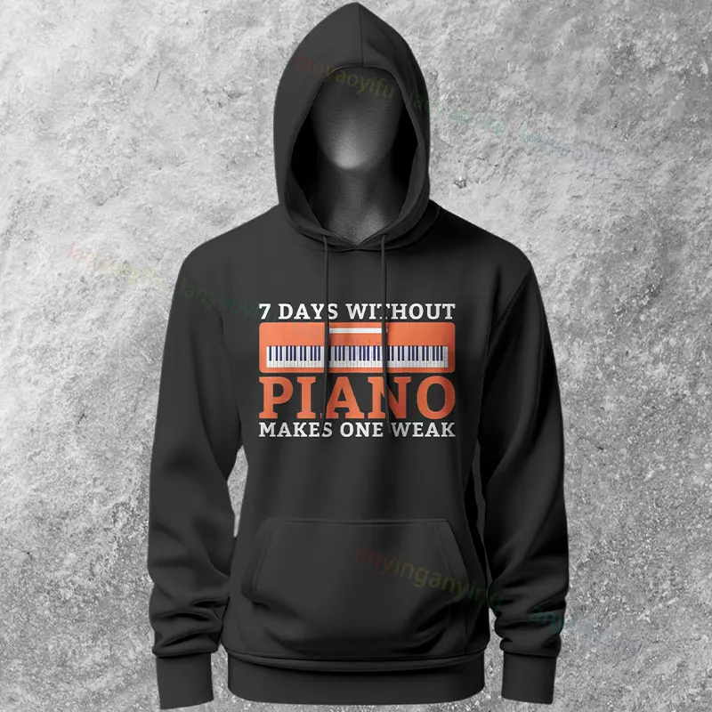 Śmieszne bluzy z motywem muzyki fortepianowej - grafika z napisem \\\\\\\"Rzeczy, które robię w wolnym czasie\\\\\\\", codzienna bluza z długim rękawem dla mężczyzn i kobiet.