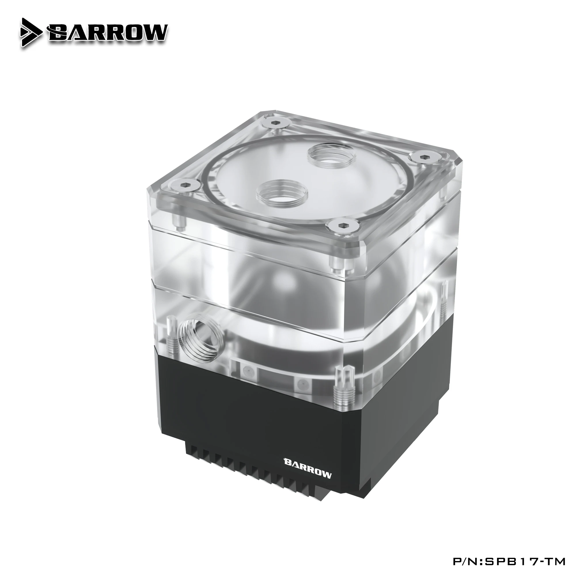 Imagem -02 - Itx a4 Mini Case Bomba de Refrigeração a Água Conexão Res Combo Reservatório Tanque Rgb Pwm 17w Preto Prata Barrow-spb17-tm