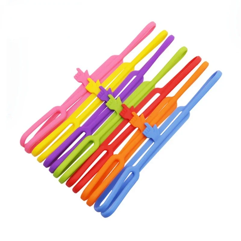 5Pcs Silicone Flexible bookmark Learning Stationery Unique Creative Finger Pointing Bookmark Elasticity Book Mark