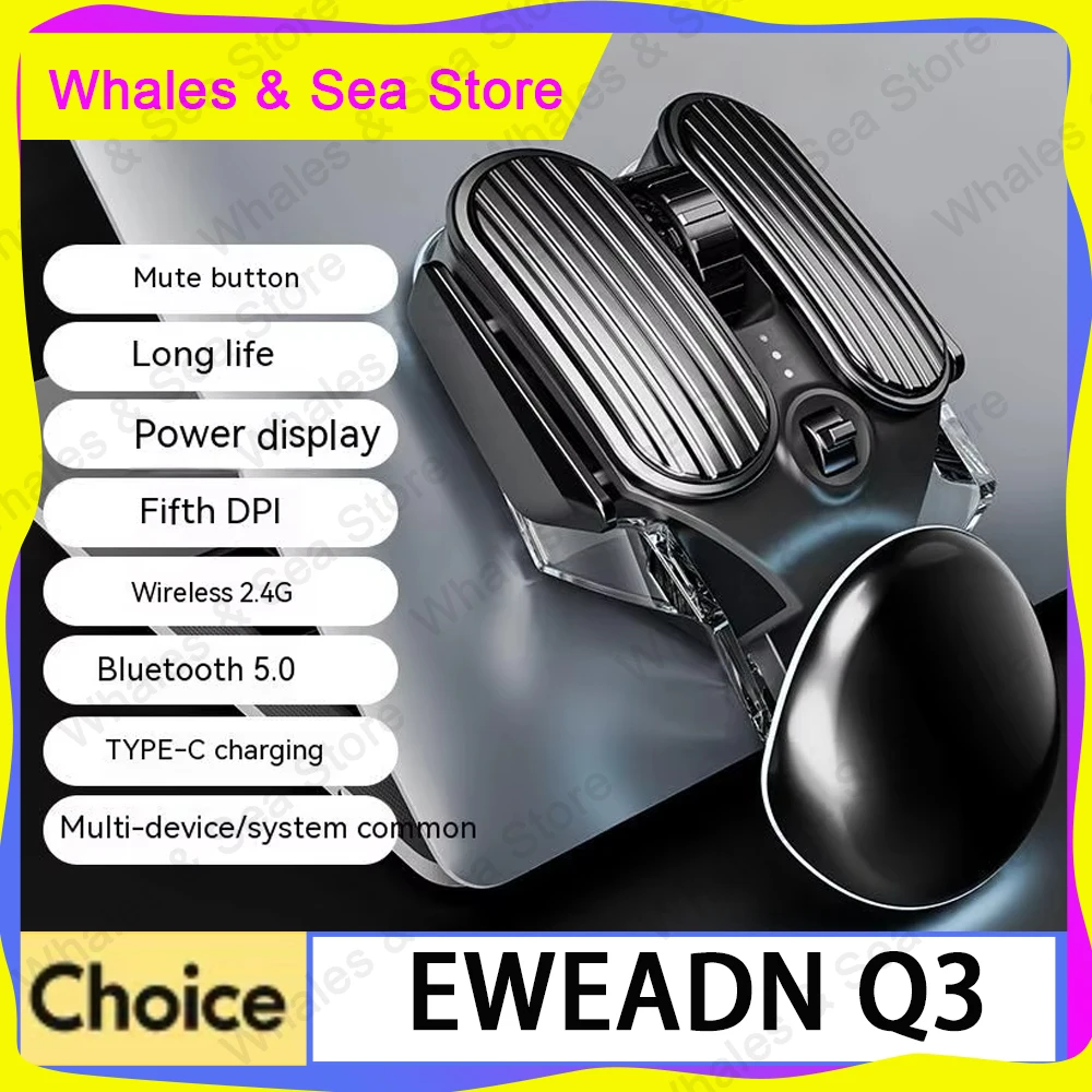 

Беспроводная мышь EWEADN Q3, 2,4 ГГц, перезаряжаемая, бесшумная, RGB, металлическая, игровая мышь в стиле научной фантастики, индивидуальный офисный ноутбук