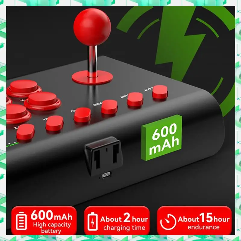 

3C Electron Y02 Fighting Game Joystick With Stretchable Bracket Games Console 3-Mode Connection Macro/TURBO Function Black Easy