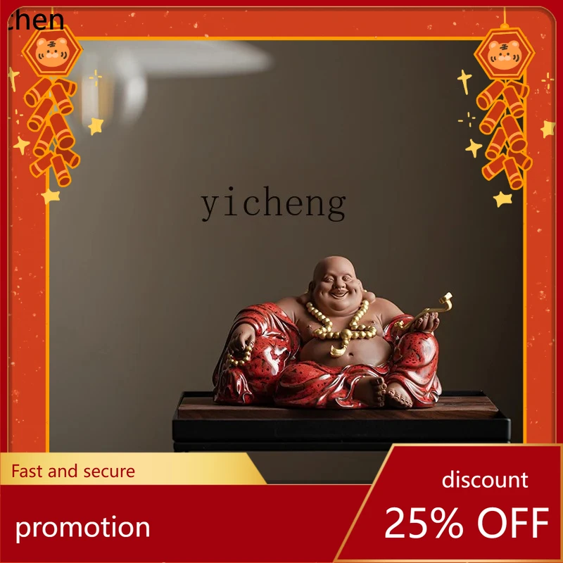 

YFY Maitreya Buddha Ornament Big Belly Laughing Buddha Statue Home Living Room Lucky Crafts